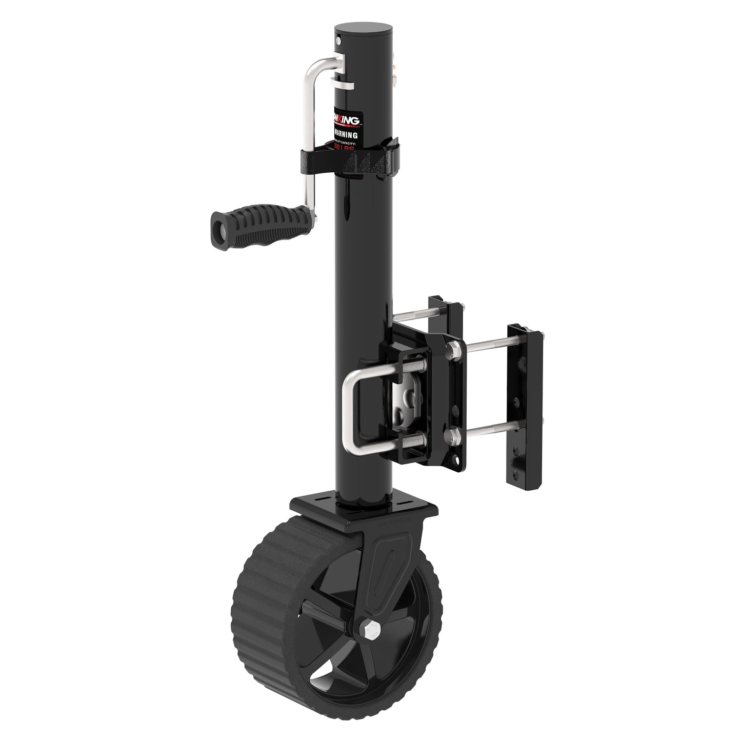TOWKING 8-inch Wheel Trailer Jack, 13" Vertical Movement, 2000 lbs, for RV, Boat, Trailer and More, Black