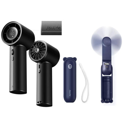 JISULIFE 3 IN 1 Mini Portable Fan & Handheld Fan Pro1 Mini, Elite PU Leather, 30 Hour Cooling Power