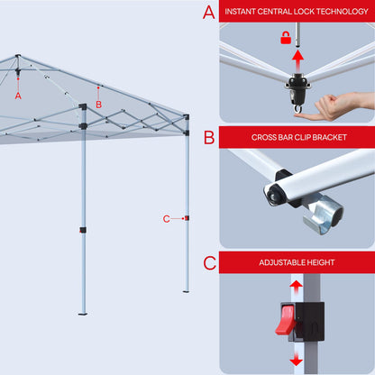 CLAETF 10x10 Pop Up Canopy Tent,10X10FT (White, 10x10FT)