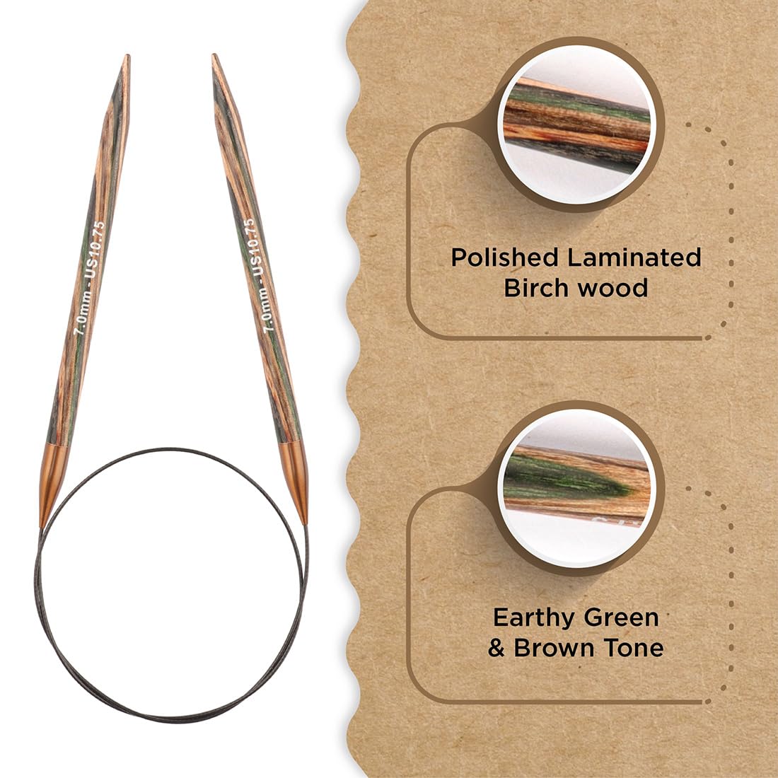 Knitter’s Pride Terra Fixed Circular Needles 24"" (60cm) – US Size 10.75 (7mm)