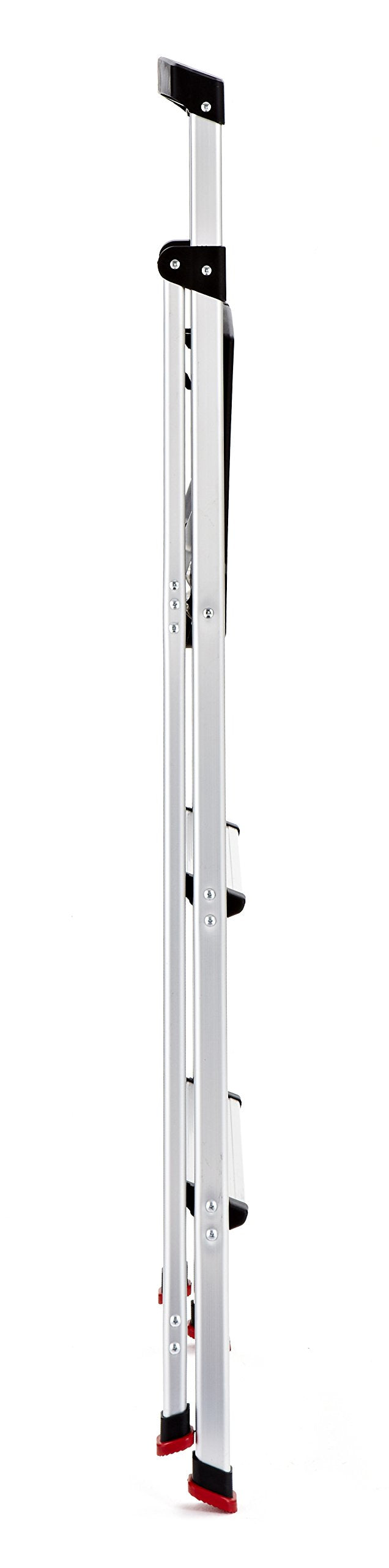 Rubbermaid 3-Step Ladder, Aluminum Lightweight Folding Step Stool with Project Top, Silver, Tested to US Safety Standards, No Assembly Required