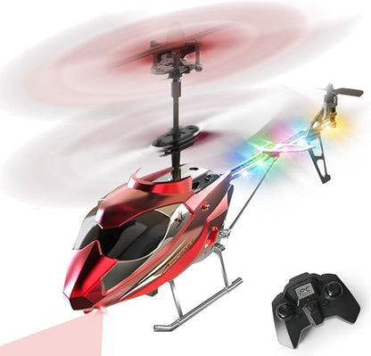 VATOS RC Helicopter for Boys 2.4G Remote Control Helicopter with LED Light for Kids 12+ Years Old Fixed Height One-Key Take-Off Indoor RC Planes Ideal Festival Gifts for Boys Adults