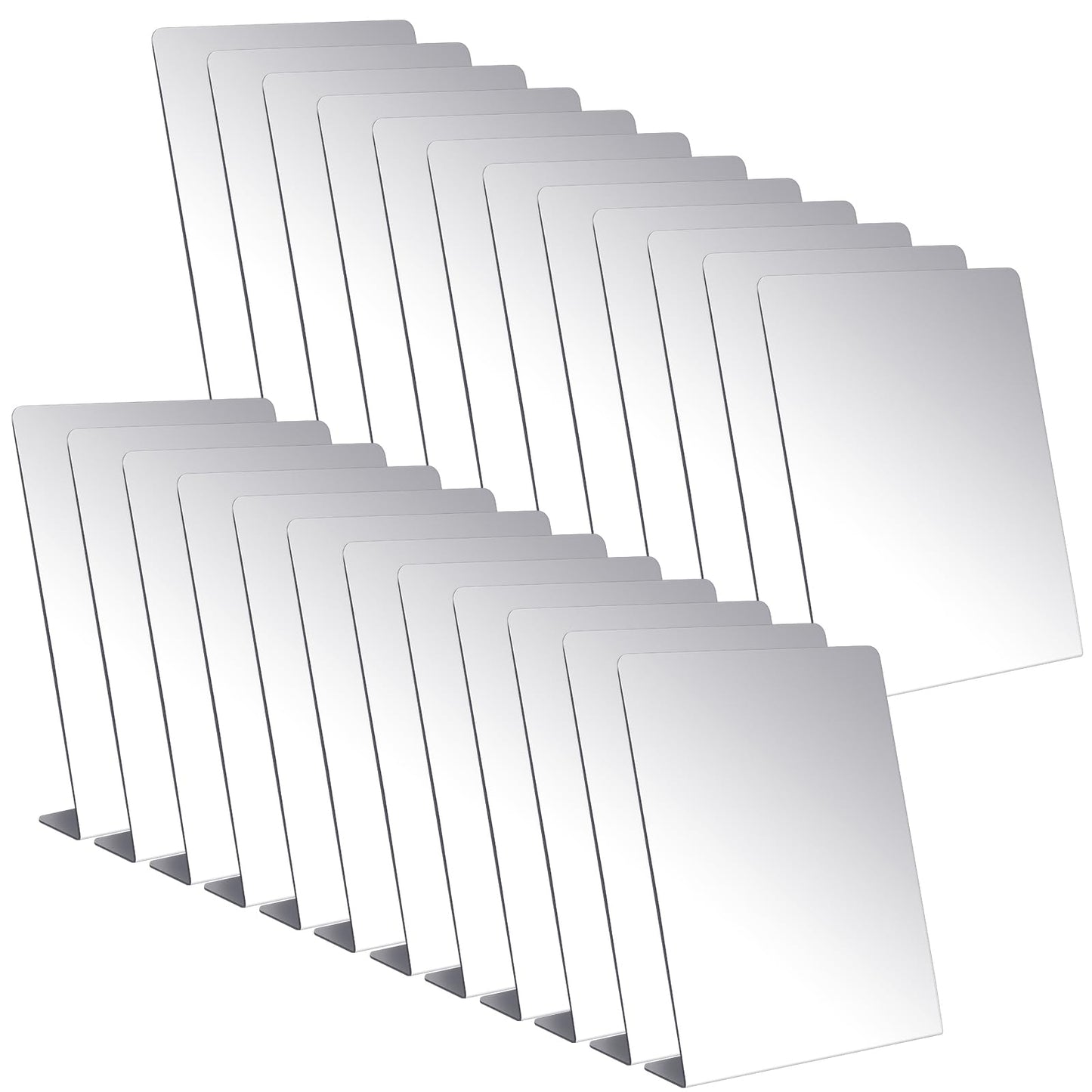 Amyhill 24 Pcs Counter Top Mirror Freestanding Table Desk Mirror Self Portrait Single Sided Acrylic Glass for Tabletop Desk Counter Bedroom Office Bathroom Home Dorm (8.5 x 9 Inch)