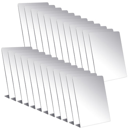 Amyhill 24 Pcs Counter Top Mirror Freestanding Table Desk Mirror Self Portrait Single Sided Acrylic Glass for Tabletop Desk Counter Bedroom Office Bathroom Home Dorm (8.5 x 9 Inch)