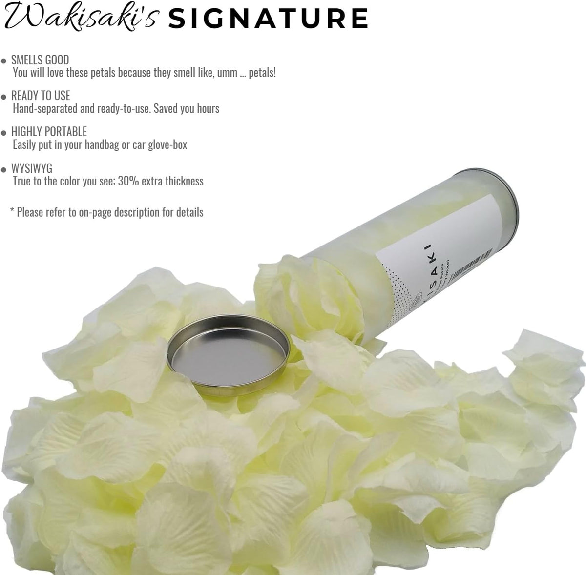 Skiennix Artificial Silk White Rose Petals - Scented & Pre-Separated for Weddings | 1000 Pcs Cream
