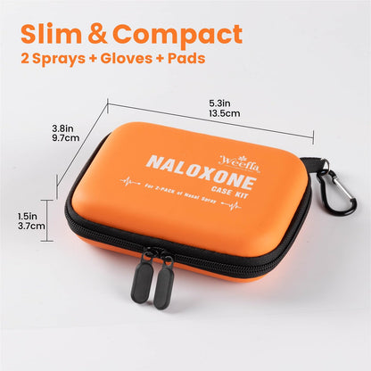 weefla 10-Pack Highly Visible Naloxone Carry Case for 2 Nasal Spray, Small