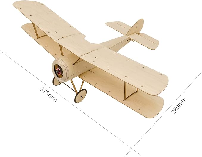 HUIOP RC Fixed-Wing DWH K06 Sopwith Pup RC Airplane Balsa Wood Aircraft 378mm pan Outdoor Flight for DIY Assembly Model KIT Version