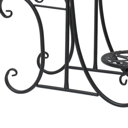 GXFCHYL Metal Plant Stand Indoor & Outdoor Wrought Iron Plant Stands Flower Pot Holder Shelf for Multi Plants, Flower Holder Racks for Patio Garden, Living Room, Corner Balcony (4 Tier)