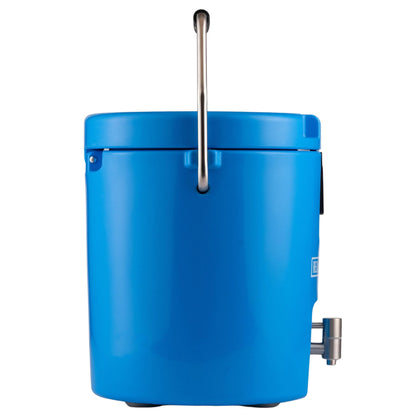 Insulated Beverage Dispenser for Hot Drinks - Hot Cocoa and Coffee - 2 Gallon with Stainless Steel Interior- Portable Sports Drink Dispenser for Camping, Outdoor Events, Parties, & More - Blue