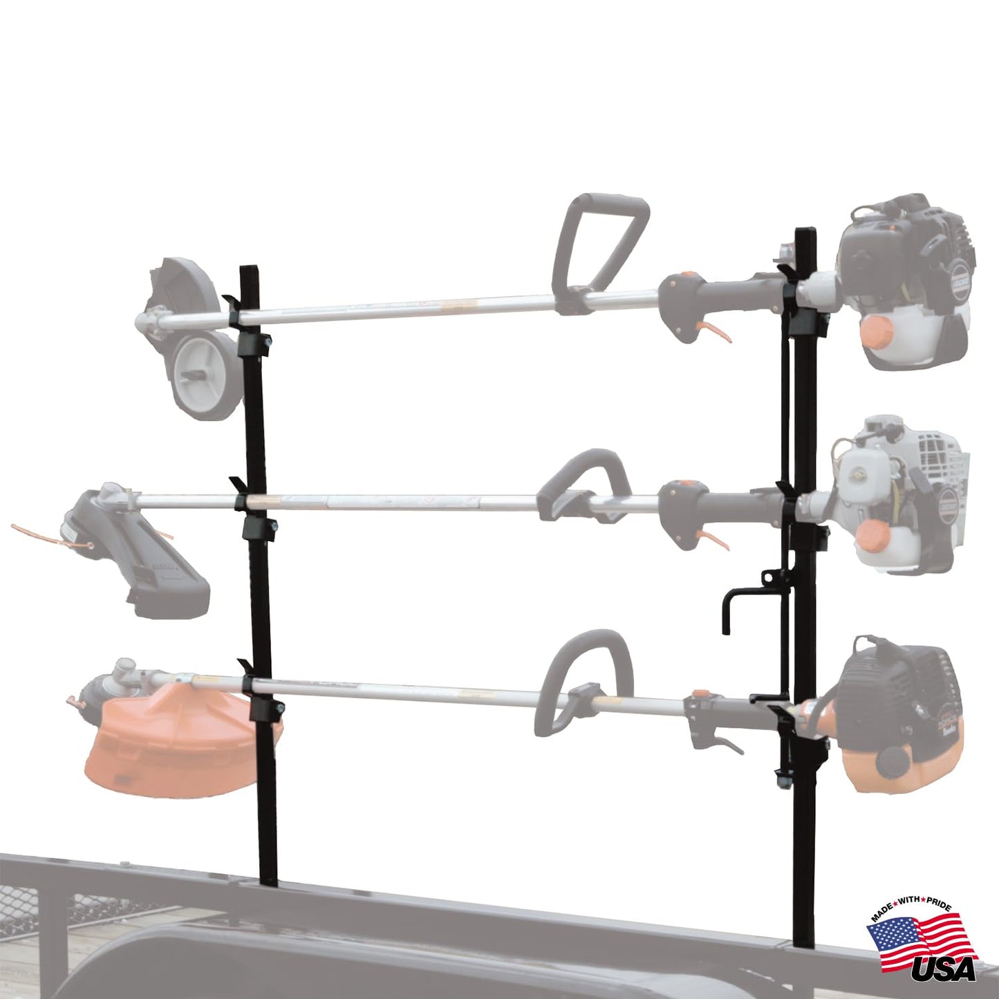 Buyers Products LT10 Landscape Trailer Trimmer Rack, Holds 3 Weed Eaters, Made in the USA, Trimmer Rack For Open Landscape Trailers, Lawn Care Accessories, Lawn Equipment & Landscape Tools
