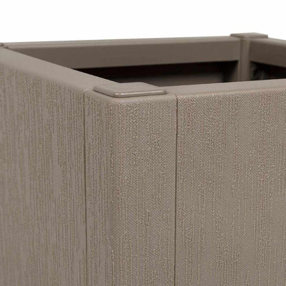 Makastle Garden Planter, Decorative Outdoor Flowerpot for Vegetables, Flowers and Succulents in for Backyard, Patio, 14.2x14.2x13.8 in Light Brown Polypropylene