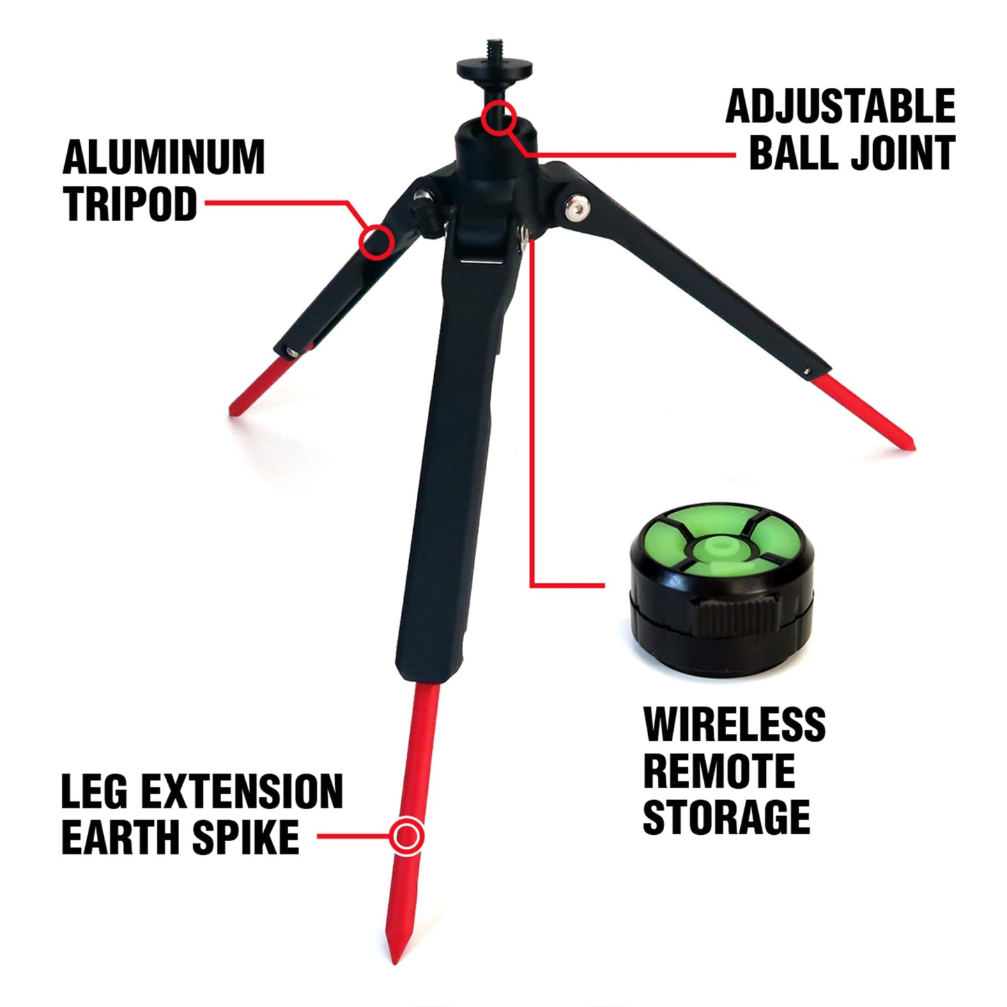 STKR Concepts FLI PRO Telescoping Area Light - 8 Foot extention + Removable Flashlight, Black, (12679)