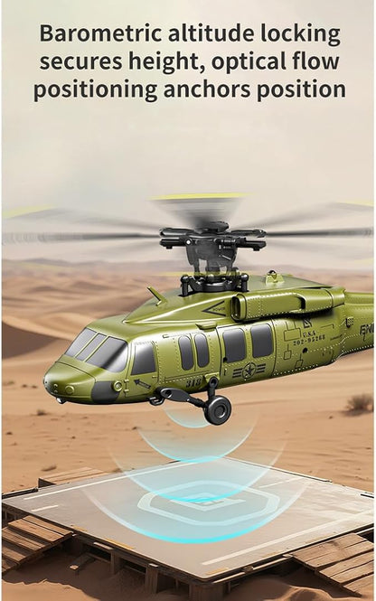 UH-60 2.4G 5CH Flybarless Scale RC Helicopter Model with Barometric Altitude Hold Optical Flow Positioning One-Key Inverted Flight (RTF)
