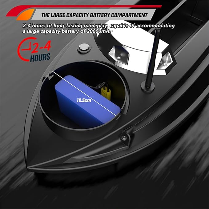 V030 Remote Control Bait Boat 12V 2.4G High-Speed RC Bait Boat with GPS Positioning