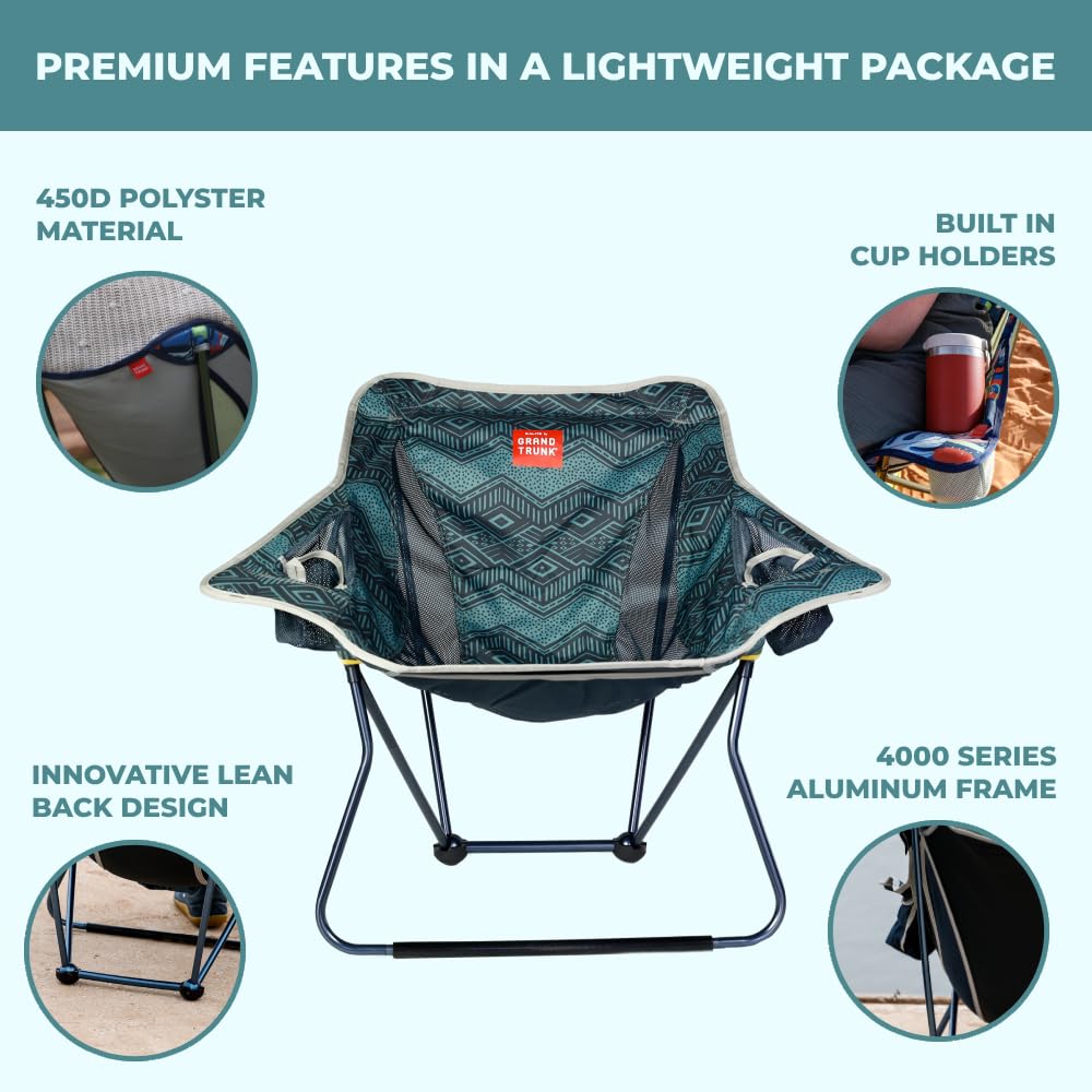 Grand Trunk Stonefly Seat Rockable Chair with Cup Holders and Underseat Pocket - 450D Poly 7000 Series Aluminum
