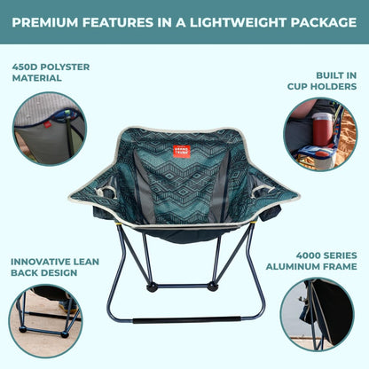 Grand Trunk Stonefly Seat Rockable Chair with Cup Holders and Underseat Pocket - 450D Poly 7000 Series Aluminum