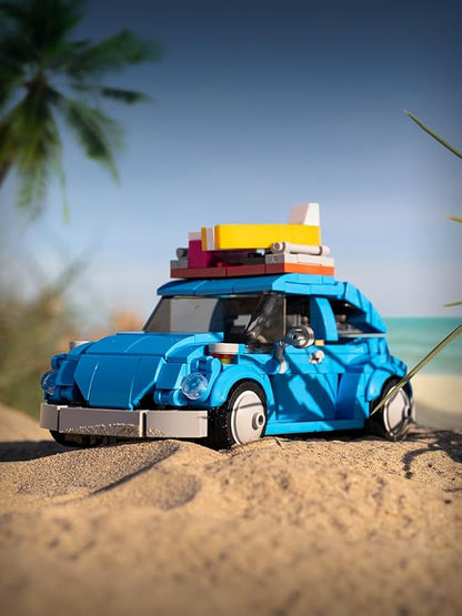 dOMOb VW Beetle Car Building Blocks Kit – 347 pcs Building Blocks Set w/Container Display Box – Modular Scale 1:32 Model – Bricks Toy for Kids &amp Adults 8+ – for Boys Hobbyist Collector