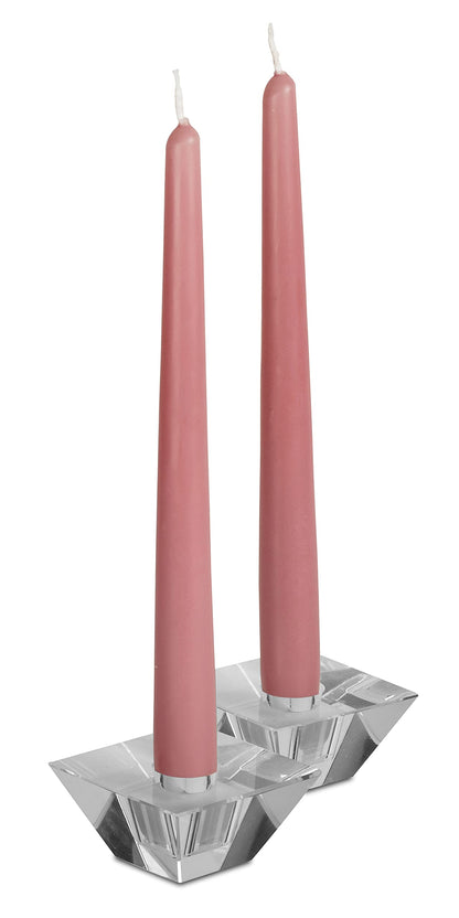 Hyoola 12 Pack Tall Taper Candles - 14 Inch Rose Pink Dripless, Unscented Dinner Candle - Paraffin Wax with Cotton Wicks - 12 Hour Burn Time