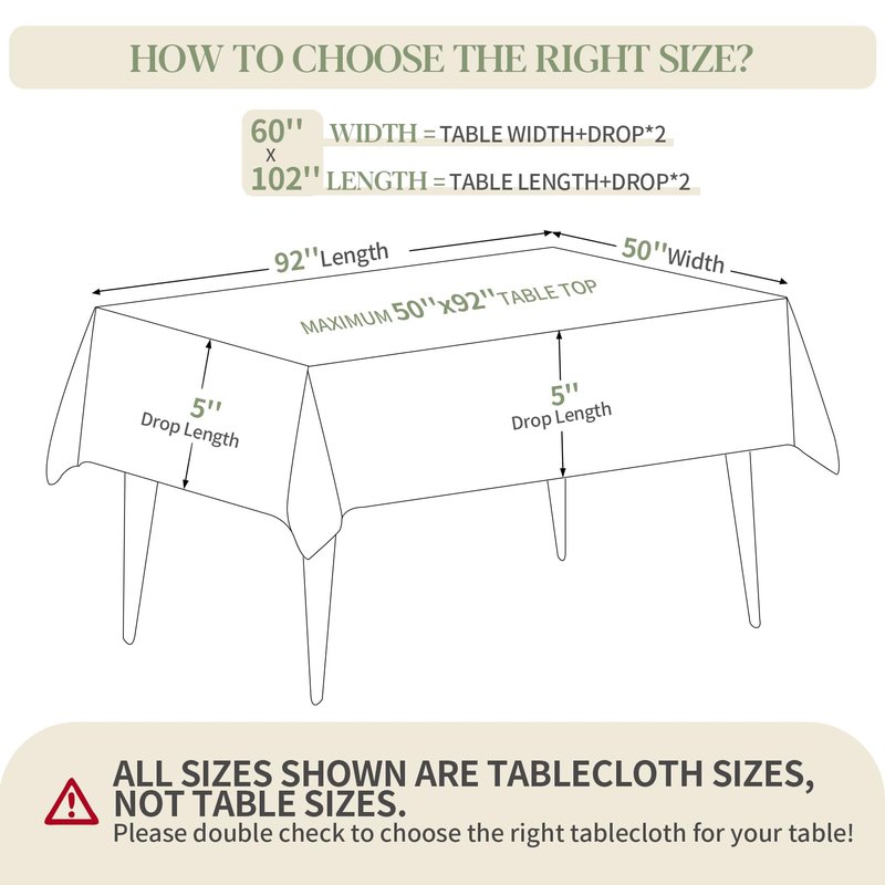 BYDOLL Table Cloth White 60x102 Inch Tablecloth 2 Pack for 6 Foot Rectangle Tables Outdoor Washable Wrinkle Free and Spillproof Polyester Tablecloth for Festival Wedding Party Cover