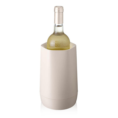 Vacu Vin Wine Cooler Hexo – Sand – Modern Active Wine Bottle Chiller with Removable Cooling Sleeve – Geometric Design – Reusable, Ice-Free Cooler – Fits Standard Bottles – Tabletop Wine Accessory