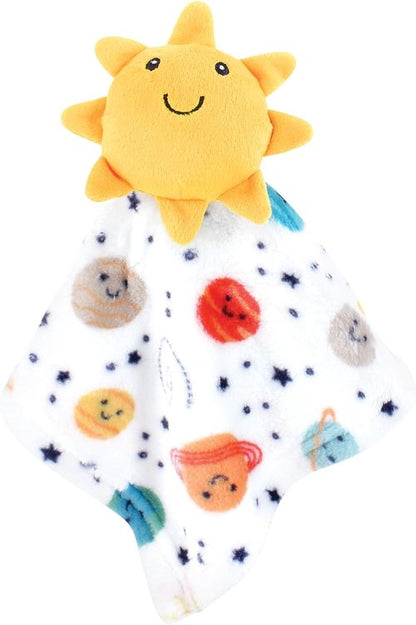 Hudson Baby Unisex Animal Face Security Blanket - Happy Planets 3-Pack | Soft & Cozy One Size