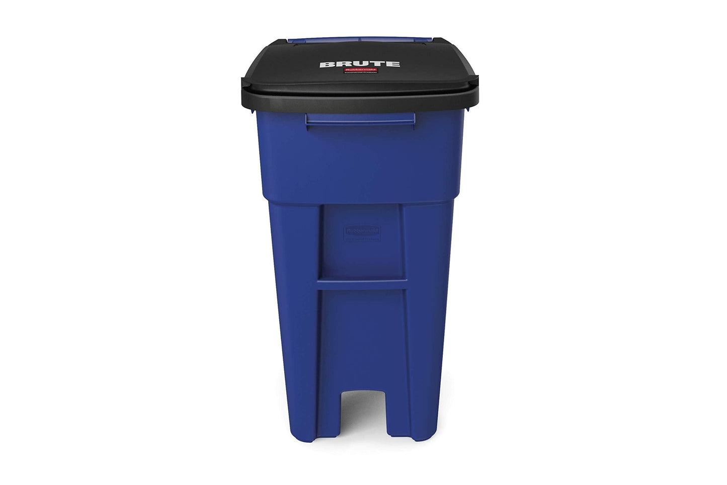Rubbermaid Commercial Products BRUTE Rollout Heavy-Duty Wheeled Trash/Garbage Can, 32-Gallon, Blue, for Restaurants/Hospitals/Offices/Warehouses/Garage, Pack of 2