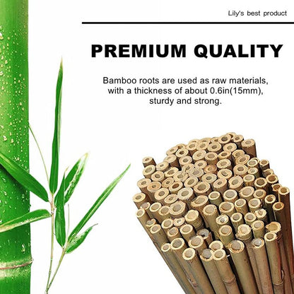 50 Pack 5ft Bamboo Plant Stakes for Wood Garden Sticks，Wooden Plant Supports，Bamboos，Bamboo Trellis，Crafts, More Size Choices 8"/12"/16"//2'/3'/4'/5'/6'