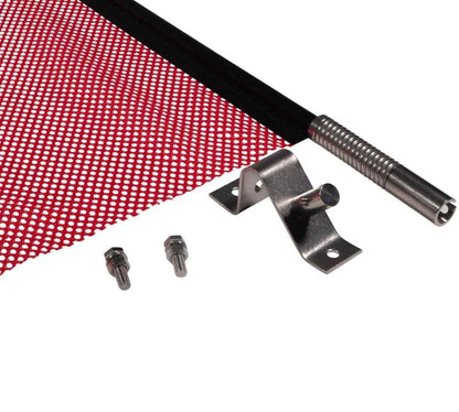 Mytee Products EZ Mount Warning Flag Red 18" x 18" Mesh Safety Flag DOT Compliant | Spring Loaded Quick n Easy Disconnect - 4 Pack