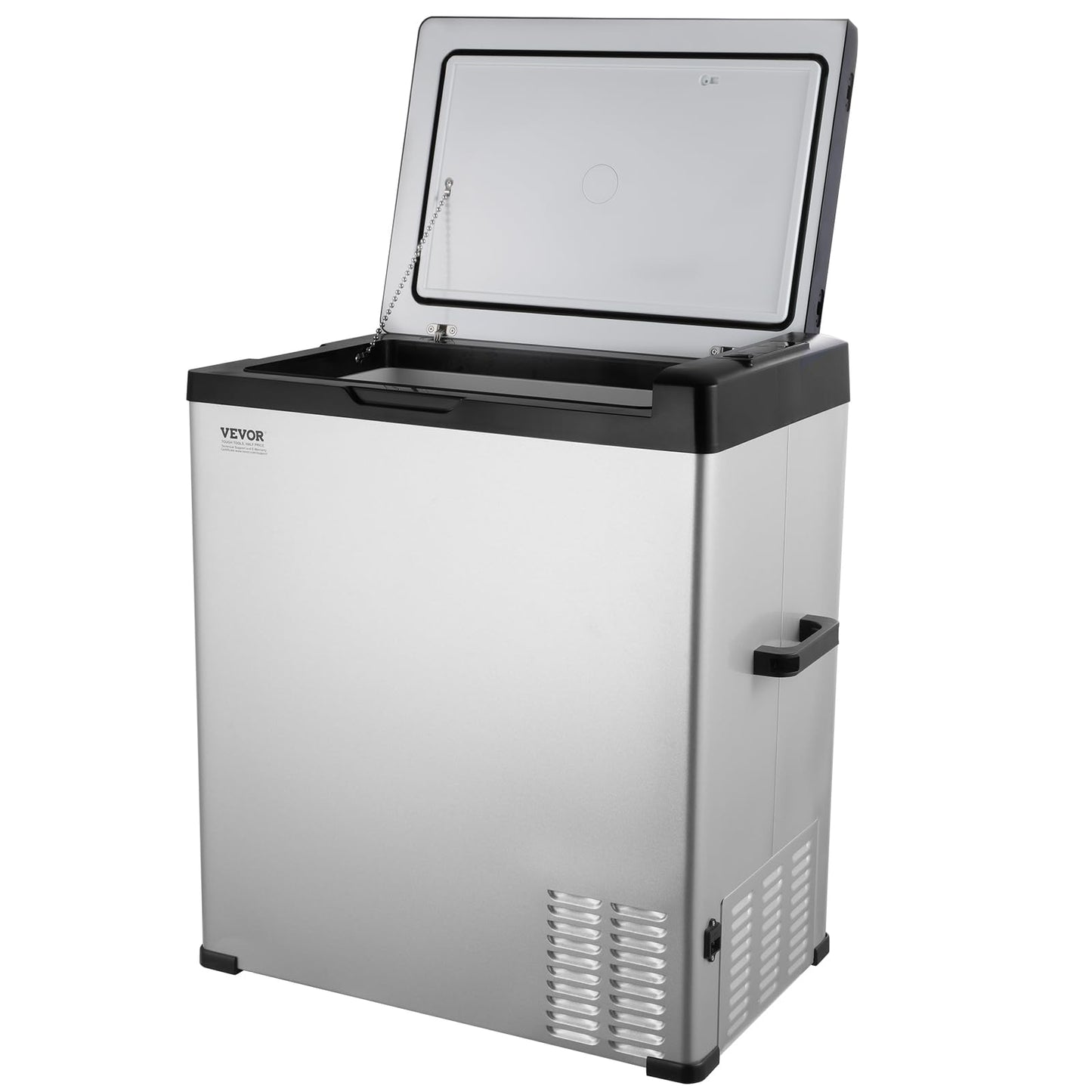 VEVOR 12 Volt Car Refrigerator Fridge, 70Liter(74qt) Single Zone Portable Freezer, -4℉-68℉ Adjustable Range, 12/24V DC and 100-240V AC Compressor Cooler for Outdoor, Camping, RV, Silver