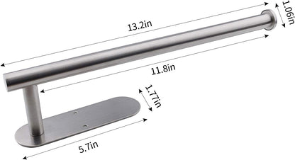 Skiennix Paper Towel Holder - Self-Adhesive Under Cabinet Design | Stainless Steel Finish
