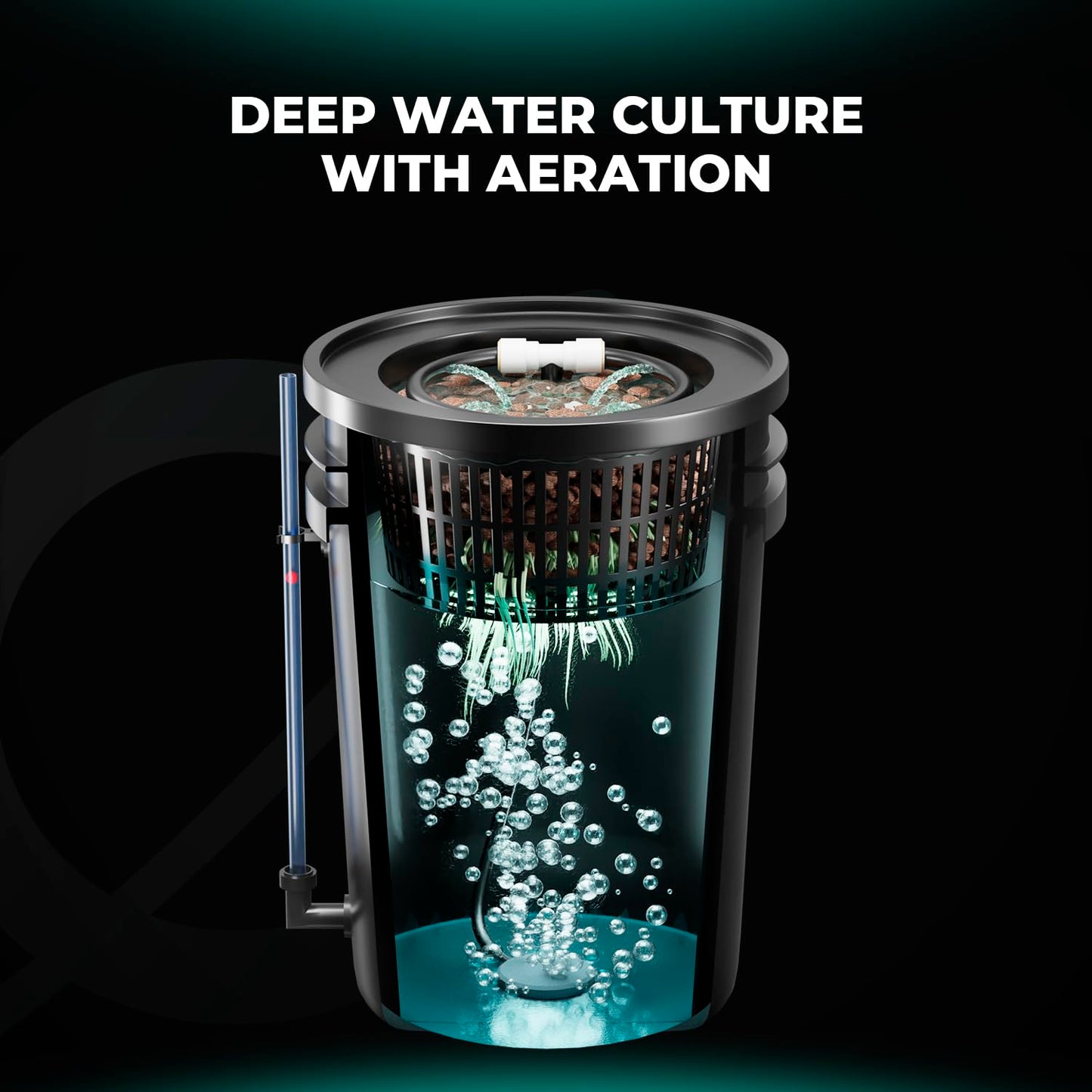 MARS HYDRO DWC Hydroponics Grow System Kit with Recirculating Top Drip, 11W Air Pump, Air Stone, Hose & 4 Buckets, 5 Gallon Deep Water Culture Indoor Hydroponic System