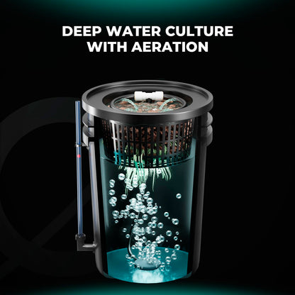 MARS HYDRO DWC Hydroponics Grow System Kit with Recirculating Top Drip, 11W Air Pump, Air Stone, Hose & 4 Buckets, 5 Gallon Deep Water Culture Indoor Hydroponic System