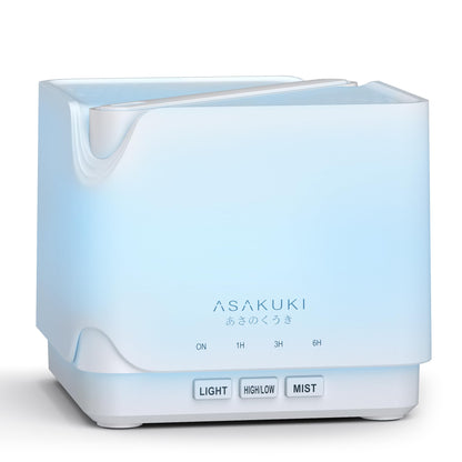 ASAKUKI 700 ml Premium Essential Oil Diffuser, 5 in 1 Ultrasonic Aromatherapy Fragrant Oil Vaporizer Humidifier, Timer and Auto-Off Safety Switch, 7 LED Light Colors