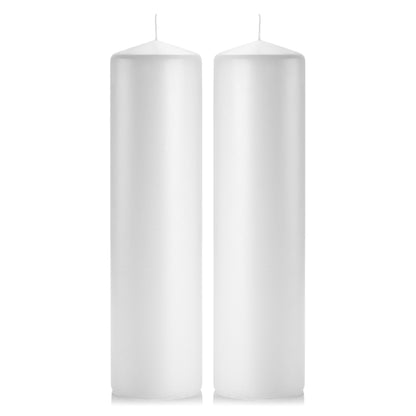 White Pillar Candles - Set of 2 Unscented Pillar – 3x12 inches for Wedding Centerpiece Candle, Home Decor and Holiday Celebrations