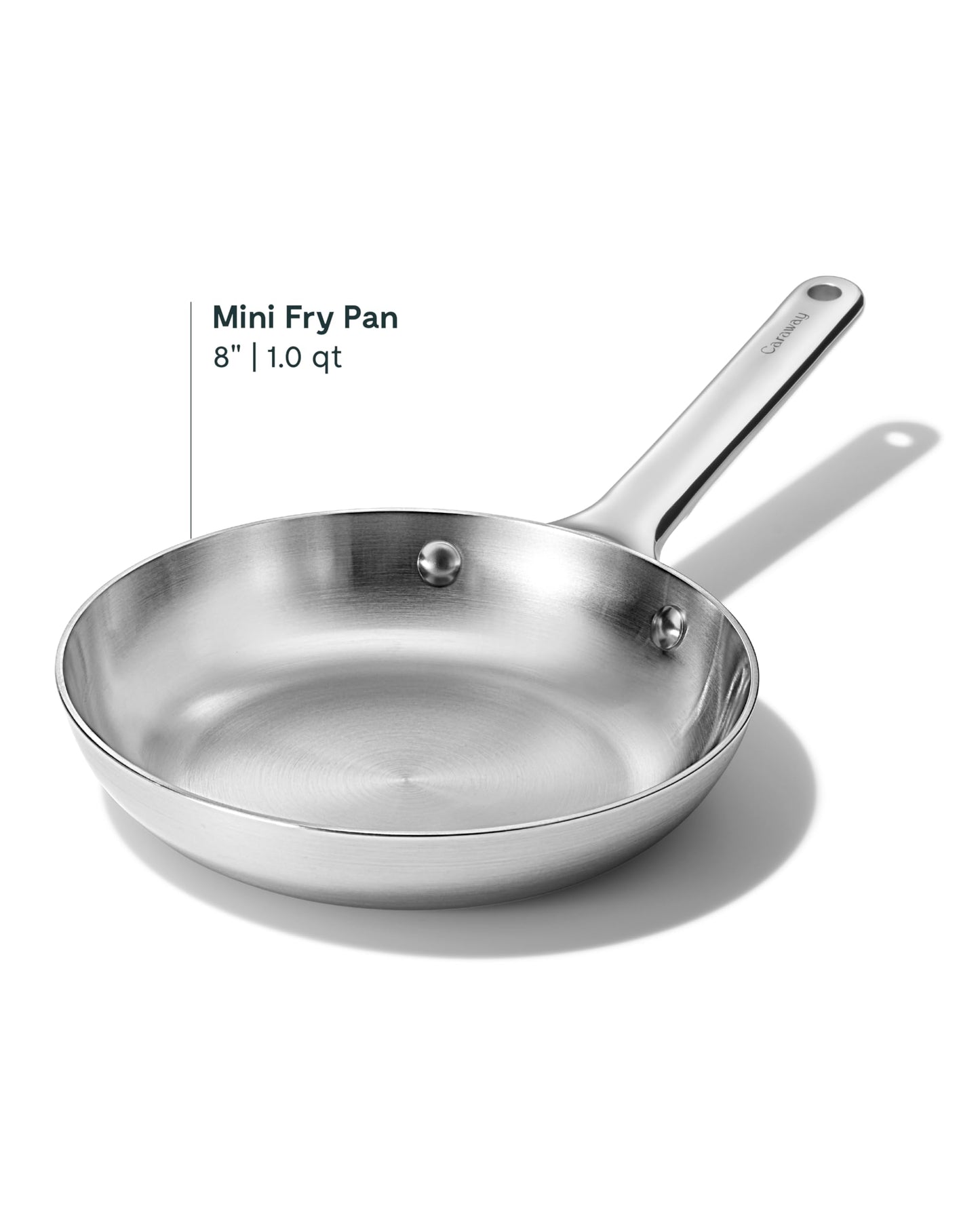Caraway Stainless Steel Mini Fry Pan - 8 Inch Stainless Steel Frying Pan – Oven Safe & Compatible with All Stovetops – Non Toxic, PTFE & PFOA Free