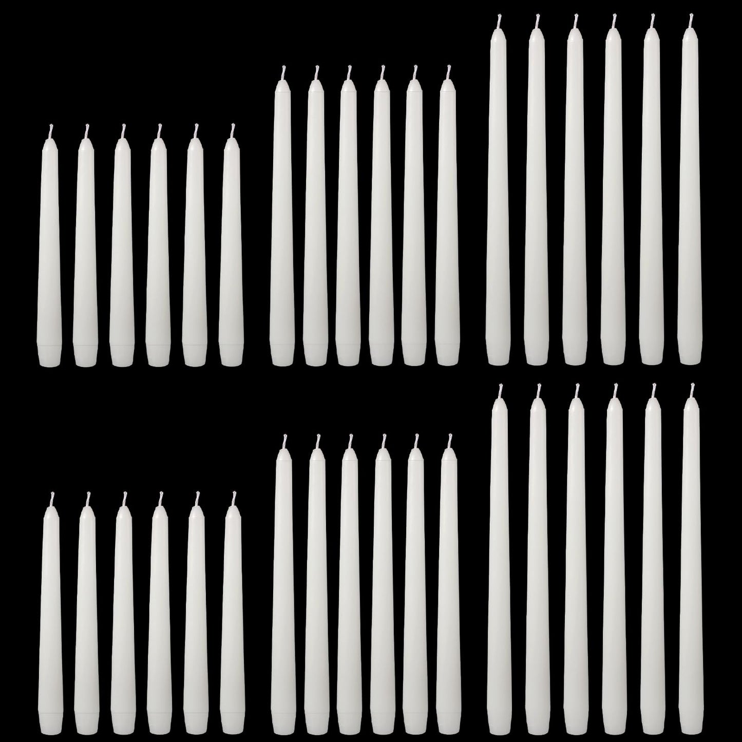 MTLEE Taper Candles 8/10/12 Multi Height Unscented Taper Candles 8 Burn Hours for Dinner Decorative Home Decoration Fall Thanksgiving Wedding Party Candlesticks(White,36)