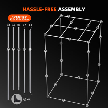 Spider Farmer 4x4 Grow Tent, 48"x48"x80", with Hook for Controller, Enlarged View Window, 1680D Thicken Mylar Canvas, Removable Floor Tray for Indoor Hydroponic Growing for SF4000, SE5000, G5000
