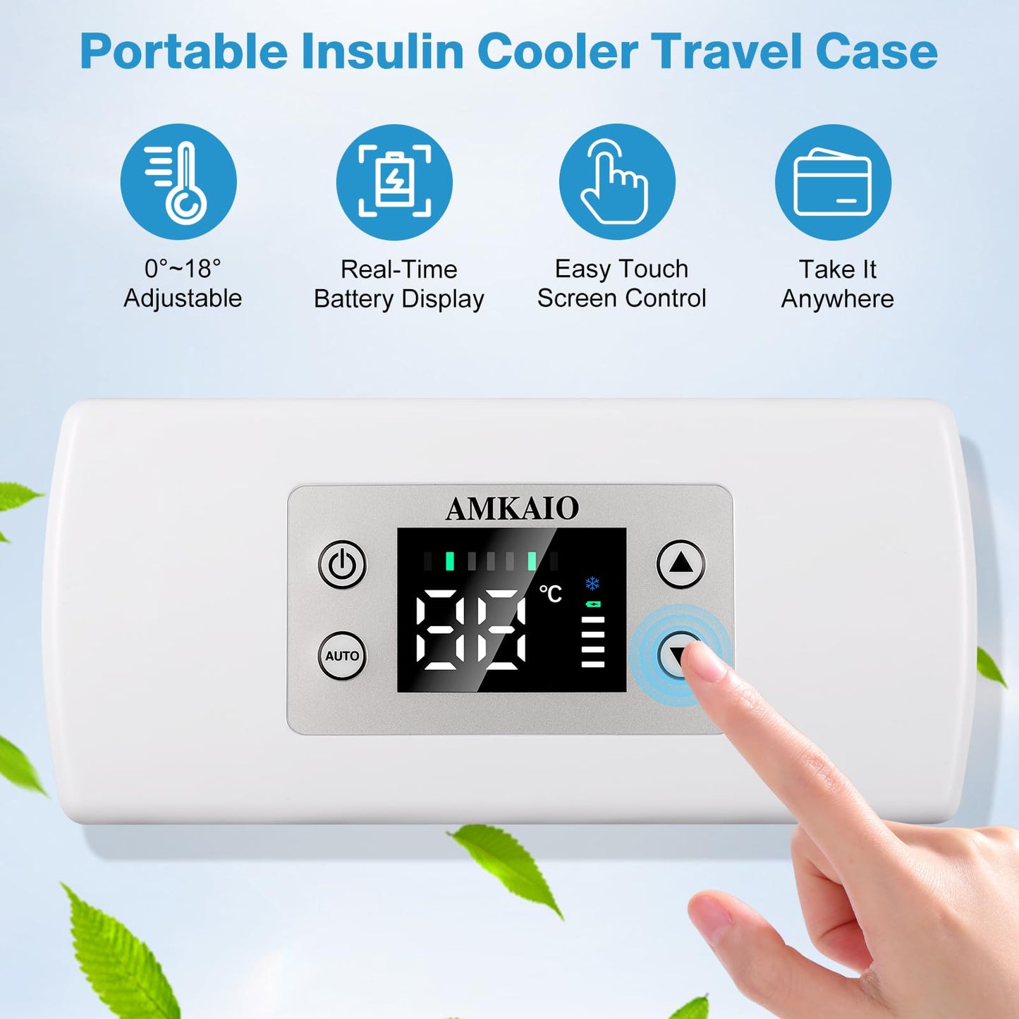 Portable Insulin Cooler Travel Case - Large Capacity Diabetic Insulin Refrigerator with Digital Thermostat (0°-18°), LCD Display, for Insulin Pens Storage, Car/Home/Power Bank Compatible,FAA-Compliant
