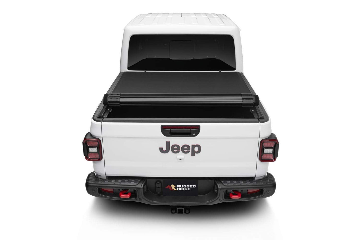 Rugged Ridge Armis Hard Rolling Tonneau Cover for Jeep Gladiator JT | Weather Resistant, Full Bed Access | 13550.23 | Fits 2020-2025 Jeep Gladiator JT with or without Trail Rails