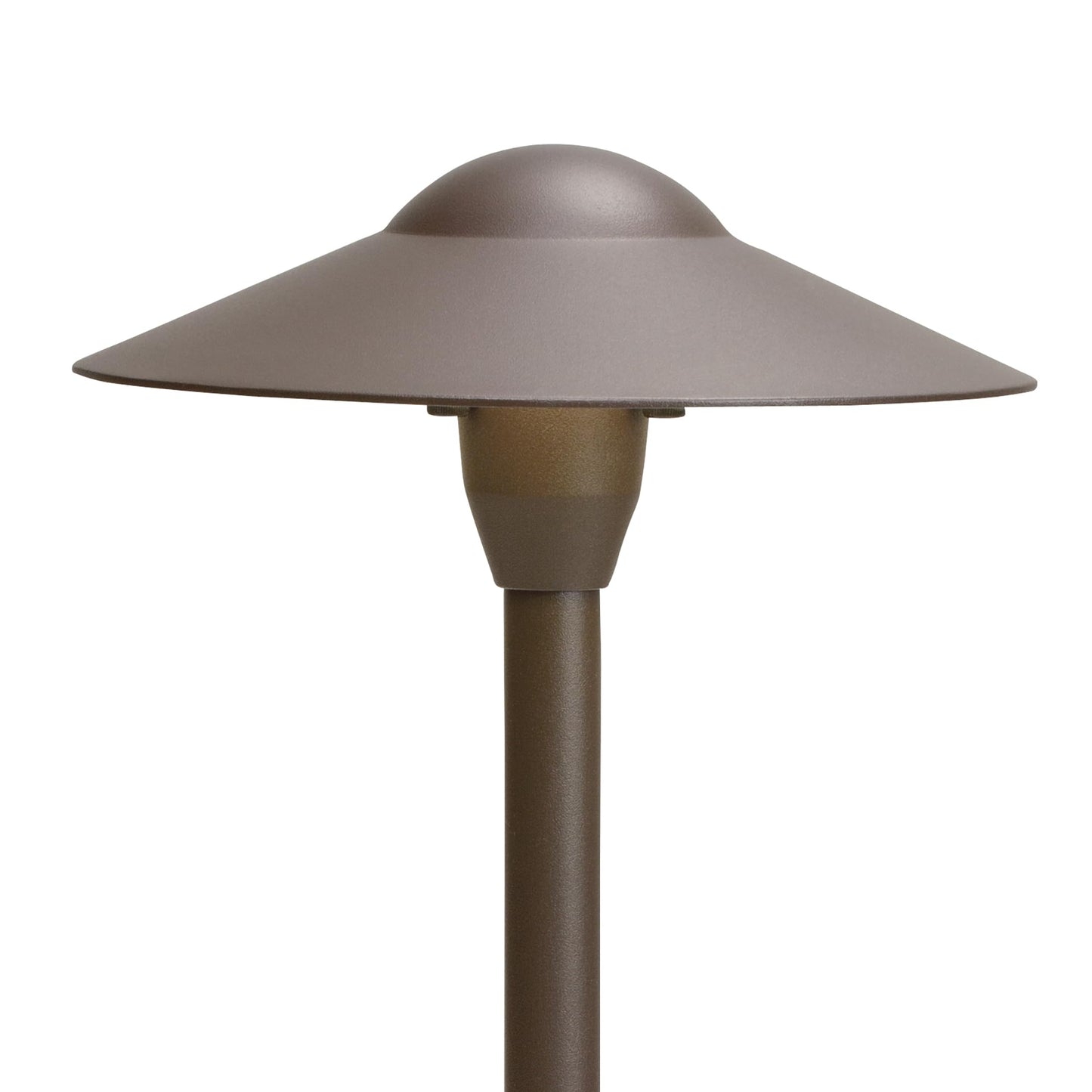 Kichler 8" Outdoor LED Path Light in Textured Architectural Bronze , 12V Adjustable Exterior Dome Light, (8.25" W x 21" H), 15310AZT