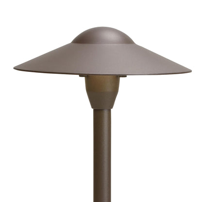 Kichler 8" Outdoor LED Path Light in Textured Architectural Bronze , 12V Adjustable Exterior Dome Light, (8.25" W x 21" H), 15310AZT