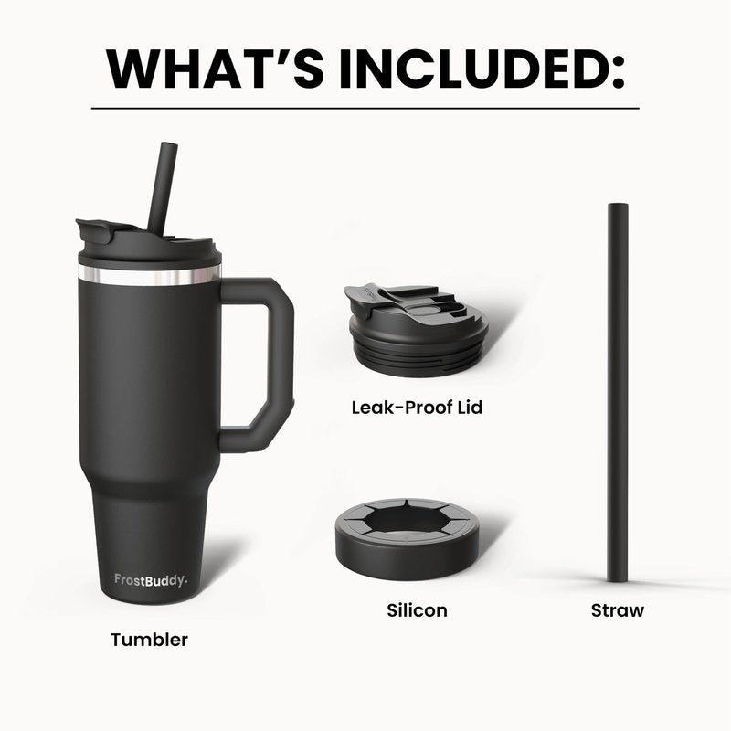Frost Buddy Thicc Buddy - 40 oz Stainless Steel Vacuum Insulated Tumbler with Lid and Straw for Water - Travel Mug Cupholder Friendly - Gifts for Women Men Him Her (Emerald Elegance)