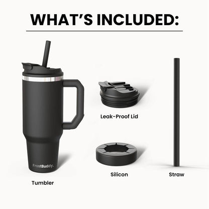 Frost Buddy Thicc Buddy - 40 oz Stainless Steel Vacuum Insulated Tumbler with Lid and Straw for Water - Travel Mug Cupholder Friendly - Gifts for Women Men Him Her (Emerald Elegance)