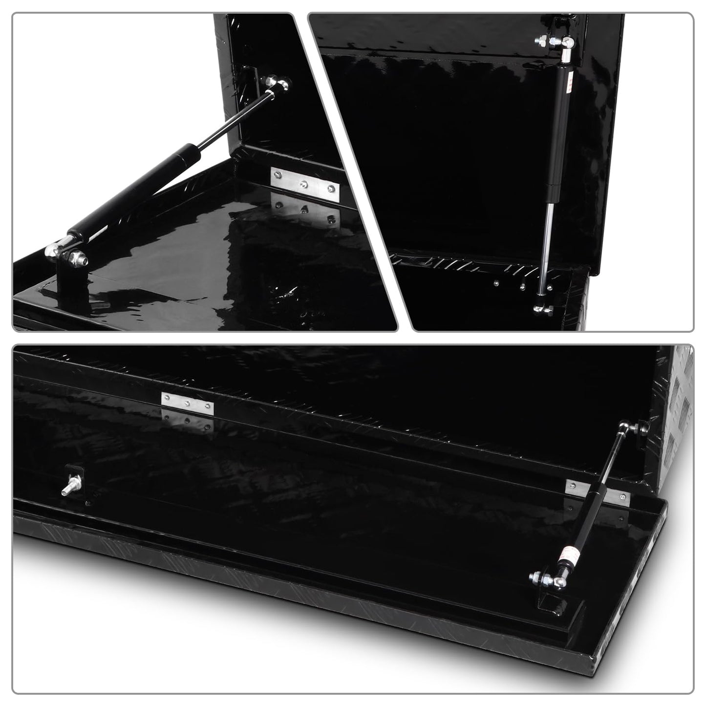 DNA MOTORING Truck Tool Box Lockable Storage Box, Truck Bed Tool Box Truck Bed Organizer Aluminum Truck Tool Boxes for Bed of Truck, w/Lock & Keys, 47"L X 15" W X 15" H Black, TBOX-T5-001-BK