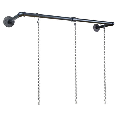 HemePaha Metal Plant Hanger Indoor with 3 Hanging Chains, 38.2 Inch Black Hanging Planters Rod for Indoor Plants, Wall Hanging Plant Holder for Window, Ceiling (Hanging Planters Not Included)