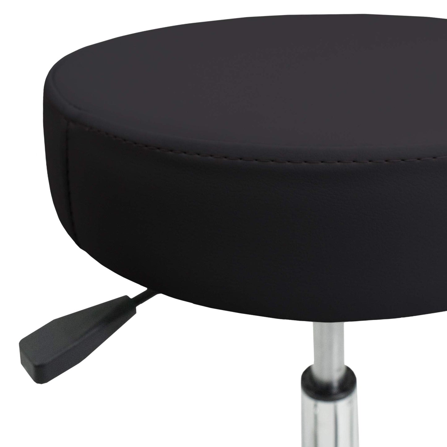 EarthLite Pneumatic Rolling Stool, Std Height, 19” - 25", Black