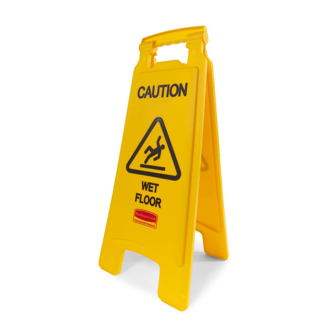 Rubbermaid Commercial Products "Caution Wet Floor" Sign, 26-Inch, Yellow, 2-Sided, Floor Warning Sign for Public Spaces, Pack of 6