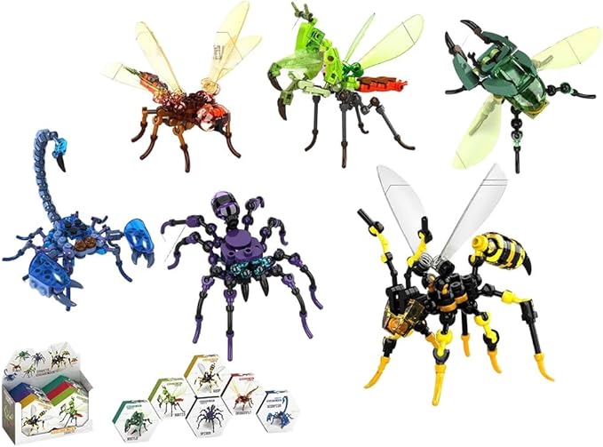 Inspired Insect Collection Building Set Scorpion Spider Beetle Butterfly &amp Mantis Display Models Creative STEM Educational Toy &amp Home Décor Gift for Kids Teens &amp Adults