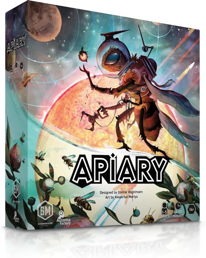 Stonemaier Games: Apiary (Base Game) by Connie Vogelmann | A Strategy Board Game About Hyper Intelligent Bees in Space | Build Your Hive Explore Outer Space Grow Your Colony | 1-5 Players 90 Mins
