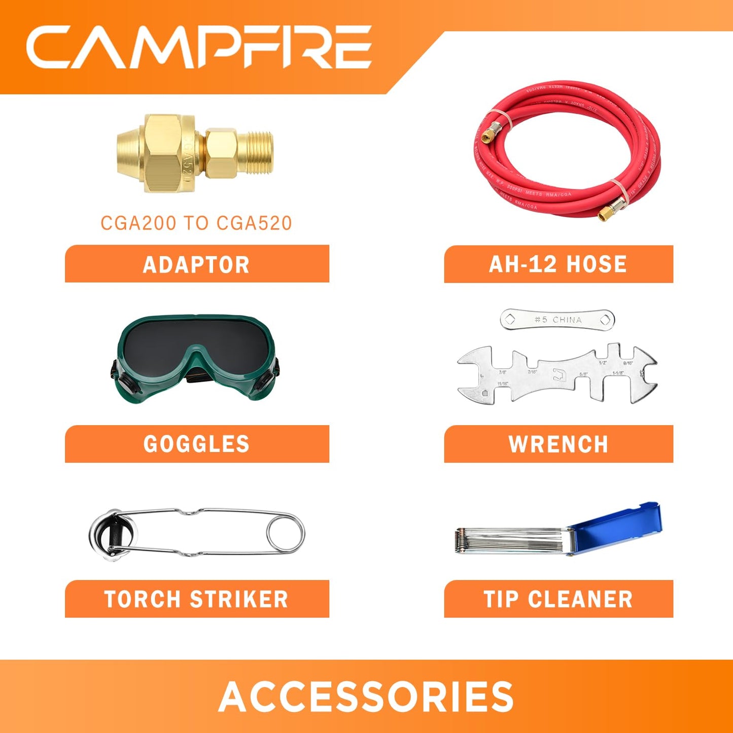 CAMPFIRE Air Acetylene Torch Kit With Tool Bag Turbotorch Kit, Fuel Gas Kit Professional Series
